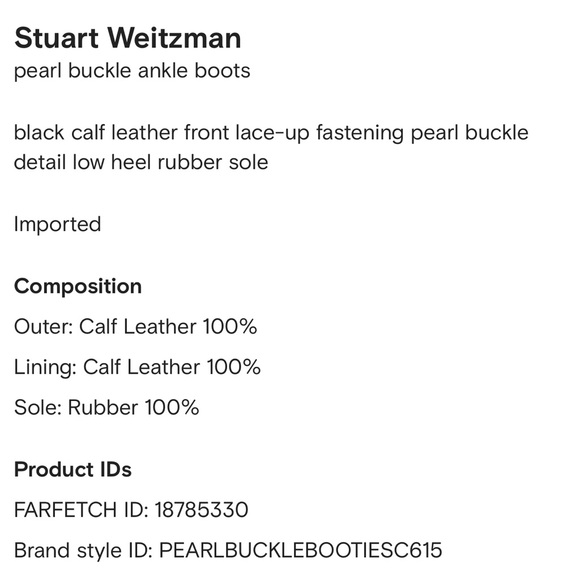 NEW $770 Stuart Weitzman Pearl Ankle Buckle Combat black leather boot women Sz 6 - Picture 9 of 9